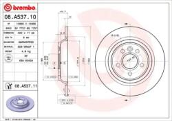 BREMBO Féktárcsa tömör Ø302mm 08. A537.11