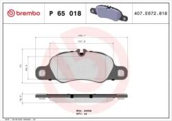BREMBO fékbetét készlet, tárcsafék P65 018