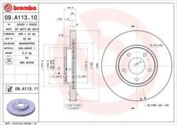 BREMBO Féktárcsa szellőző Ø296mm 09. A113.11