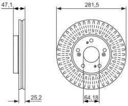 Bosch szellőző féktárcsa Ø281, 5mm 0 986 479 781