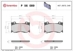 BREMBO fékbetét készlet, tárcsafék P56 089