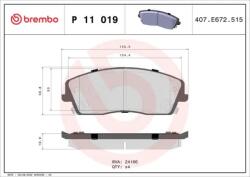 BREMBO fékbetét készlet P11 019