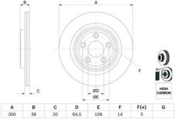 Bosch szellőző féktárcsa Ø300mm 0 986 479 F67