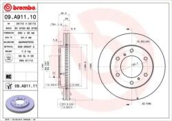 BREMBO Féktárcsa szellőző Ø290mm 09. A911.11