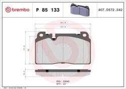BREMBO fékbetét készlet, tárcsafék P85 133