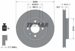 TEXTAR Féktárcsa szellőző Ø259mm 92292103