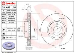 BREMBO Féktárcsa szellőző Ø322mm 09. A621.11