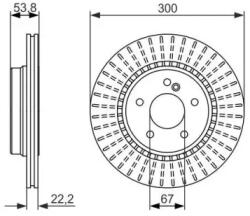 Bosch szellőző féktárcsa Ø300, 1mm 0 986 479 653