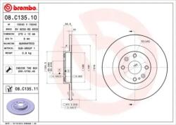 BREMBO Féktárcsa tömör Ø276mm 08. C135.11