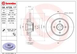 BREMBO Féktárcsa tömör Ø268mm 08. A729.17