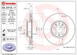 BREMBO féktárcsa belső hűtés Ø304mm 09. D419.11