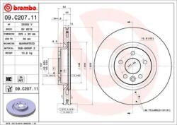 BREMBO Féktárcsa szellőző Ø325mm 09. C207.11