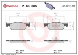 BREMBO fékbetét készlet, tárcsafék P68 065
