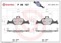 BREMBO fékbetét készlet P06 107