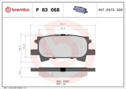 BREMBO fékbetét készlet, tárcsafék P83 068