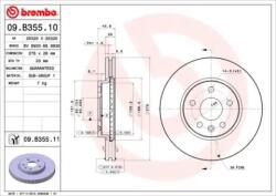 BREMBO Féktárcsa szellőző Ø276mm 09. B355.11