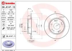 BREMBO Féktárcsa tömör Ø260mm 08. A147.11