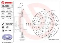 BREMBO Féktárcsa hornyolt/perforált Ø330mm 09. B788.11