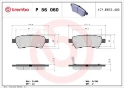 BREMBO fékbetét készlet, tárcsafék P56 060