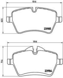 BREMBO fékbetét készlet, tárcsafék P06 051