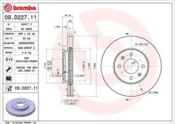 BREMBO Féktárcsa belső hűtés Ø256mm 09. D227.11