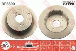TRW Féktárcsa tömör Ø302mm DF6690