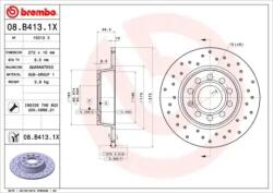 BREMBO féktárcsa perforált Ø272mm 08. B413.1X