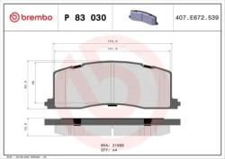 BREMBO fékbetét készlet, tárcsafék P83 030