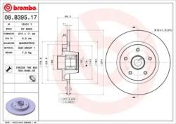 BREMBO Féktárcsa tömör Ø274mm 08. B395.17