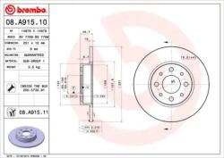 BREMBO Féktárcsa tömör Ø251mm 08. A915.11