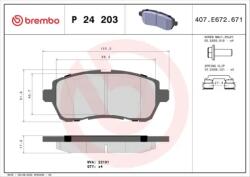 BREMBO fékbetét készlet, tárcsafék P24 203