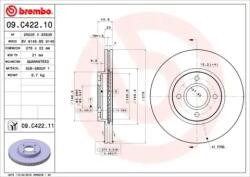 BREMBO Féktárcsa szellőző Ø278mm 09. C422.11