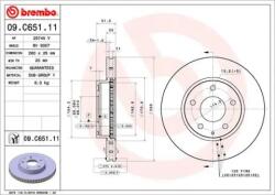 BREMBO Féktárcsa belső hűtés Ø280mm 09. C651.11
