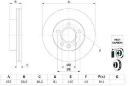 Bosch szellőző féktárcsa Ø235mm 0 986 479 F40