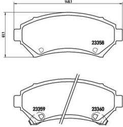 BREMBO fékbetét készlet, tárcsafék P59 028