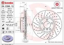 BREMBO Féktárcsa Kétrészes féktárcsa Ø340mm 09. C398.13