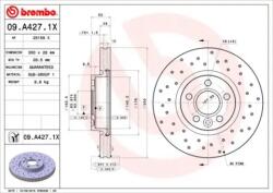 BREMBO féktárcsa perforált/belső hűtéses Ø300mm 09. A427.1X