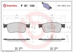 BREMBO fékbetét készlet, tárcsafék P61 134
