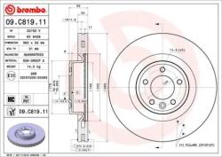 BREMBO Féktárcsa belső hűtés Ø363mm 09. C819.11