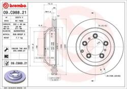 BREMBO Féktárcsa belső hűtés Ø330mm 09. C988.21
