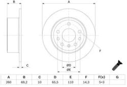 Bosch tömör féktárcsa Ø260mm 0 986 478 430