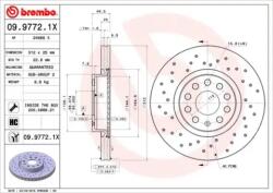 BREMBO féktárcsa perforált/belső hűtéses Ø312mm 09.9772. 1X