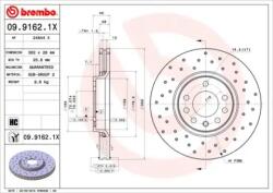 BREMBO fékkorong lyukasztás/belső hűtött Ø302 mm 09.9162. 1x