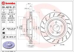 BREMBO fékkorong lyukasztás/belső hűtött Ø320mm 09. A818.21