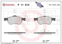BREMBO fékbetét készlet, tárcsafék P11 013