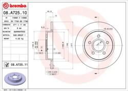 BREMBO Féktárcsa tömör Ø271mm 08. A725.11