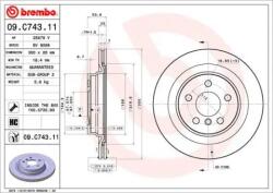 BREMBO Féktárcsa szellőző Ø300mm 09. C743.11