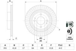 Bosch szellőző féktárcsa Ø251mm 0 986 479 F14