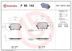 BREMBO fékbetét készlet, tárcsafék P85 142