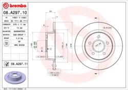 BREMBO Féktárcsa tömör Ø278mm 08. A297.11